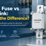 Power fuse versus fuse link cover showing a fuse holder and replaceable fuse links