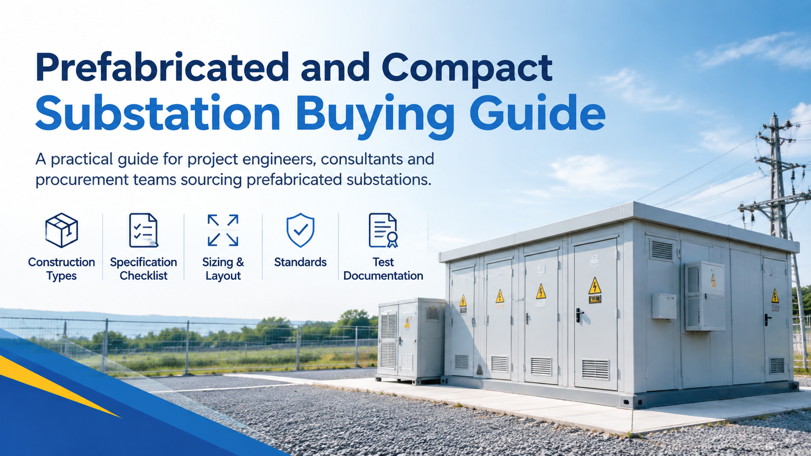 Cover image for a buying guide to prefabricated and compact substations