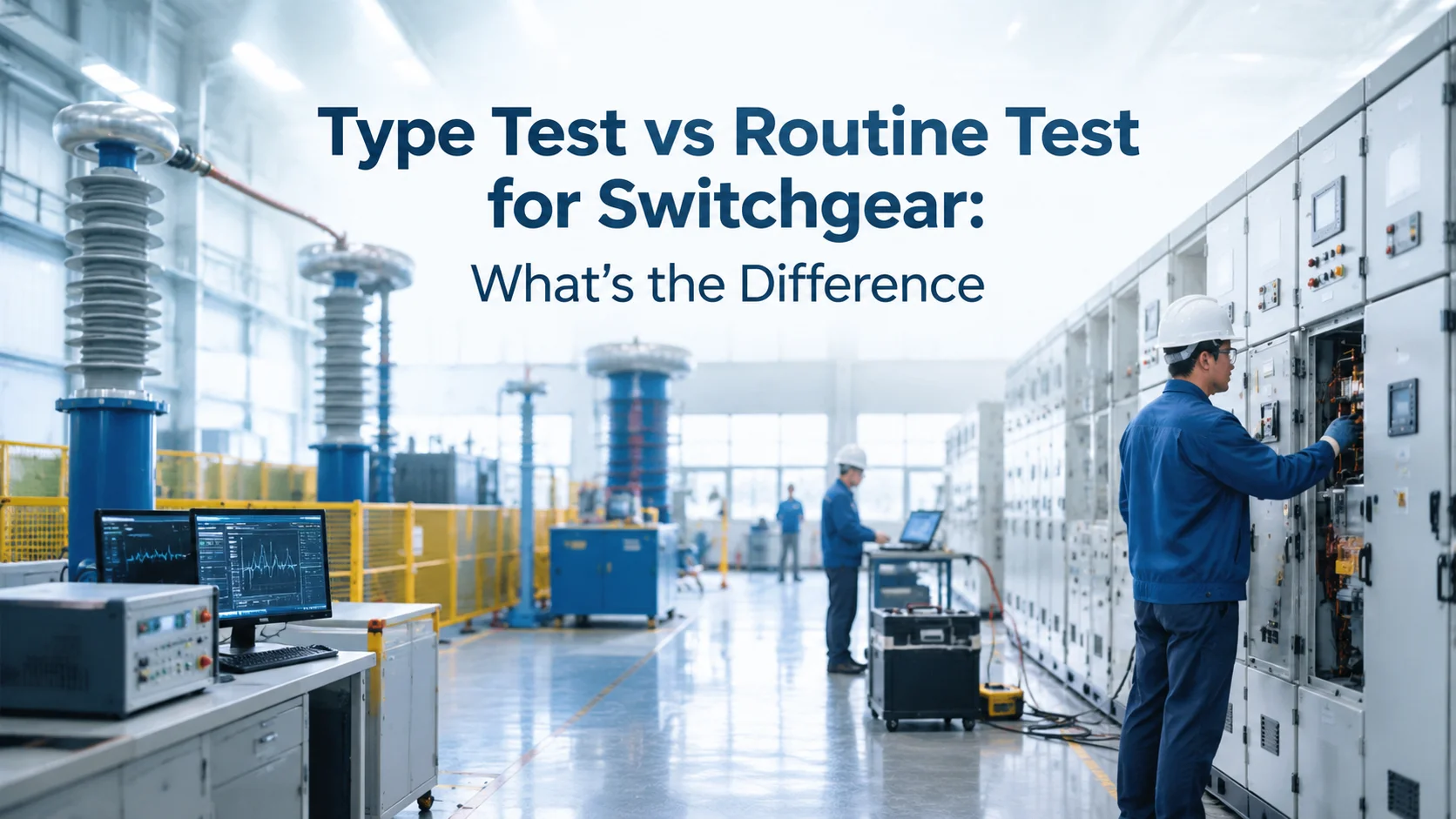 Type test on a design sample versus routine tests on every production unit cover